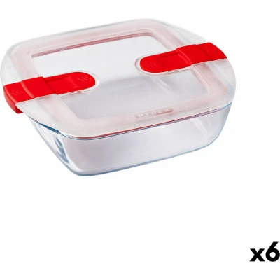 Afbeelding van Hermetische Lunchtrommel Pyrex Cook&amp;heat 1 L 20 x 17 6 cm Rood Glas (6 Stuks)