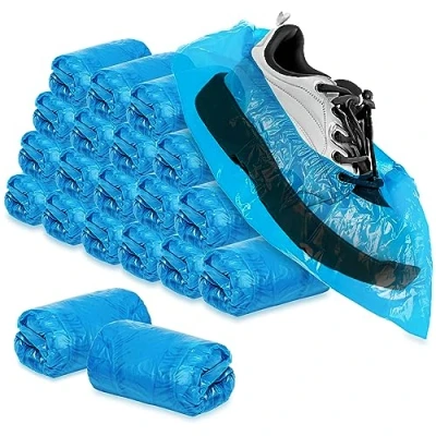 Afbeelding van com four® 200x wegwerp overschoenen 3g per overschoen plastic waterdichte one size fits all