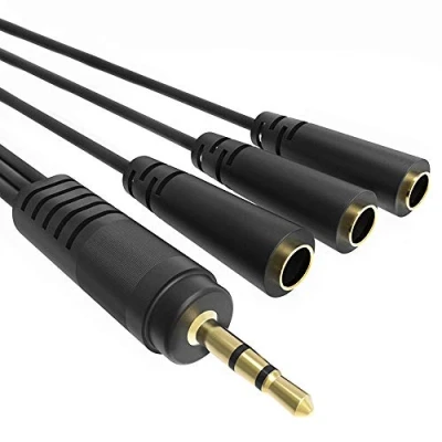 Afbeelding van Aux hoofdtelefoon verdeler, 3 voudig, 3,5 jack, audio splitter, Ancable mm jackstekker, verdeler in 1, hoofdtelefoonsplitter, weg voor pc, gaming, headset, PS4, Xbox One, smartphones en laptop