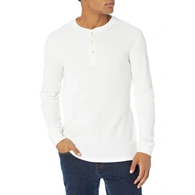 Afbeelding van Amazon Essentials Men&#039;s Henley shirt met lange mouwen, wafelpratoon en slanke pasvorm, Wit, M
