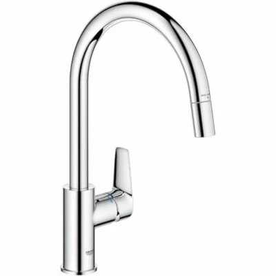 Afbeelding van GROHE QuickFix Start Edge keukenmengkraan met hoge uitloop en