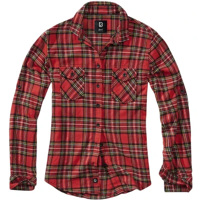 Afbeelding van Brandit Amy Tartan Flanell Checkshirt Flanellen overhemd rood zwart L