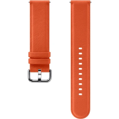 Afbeelding van Originele Leather Band voor de Samsung Galaxy Watch 4 / 5 6 20 mm M/L Oranje bandje Echt Leder