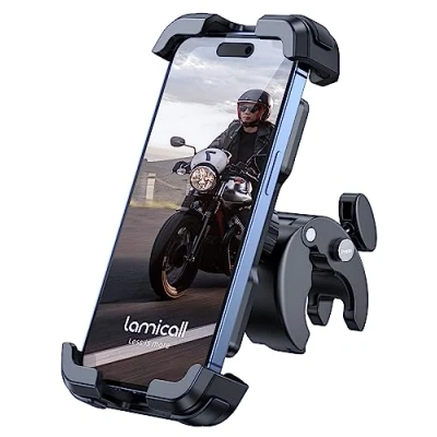 Afbeelding van Mobielhouder voor fiets, motorfiets, telefoonhouder met quick release stuurklem iPhone 14 Pro Max Plus, 13, 12, 11, Pro/Max/Mini, Xs XR X, SE, 12 17,3 cm (4,7 6,8 inch) smartphone