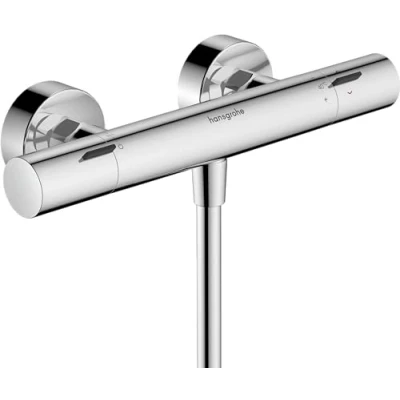Afbeelding van hansgrohe ecostat fine opbouw douchethermostaat met temperatuurbegrenzer chroom 13323000