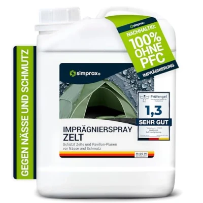 Afbeelding van Simprax® Spray imperméabilisant pour tente 5 L impermeabilisant vetement Certifié Eco Passport par Oeko Tex tissu résistant aux UV et biodégradable