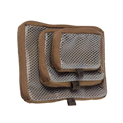 Afbeelding van Tasmanian Tiger TT mesh Pouch Set rugzak VL met haak en gesp, 7222, Coyote Brown, 16 x 10,5 1,5 cm