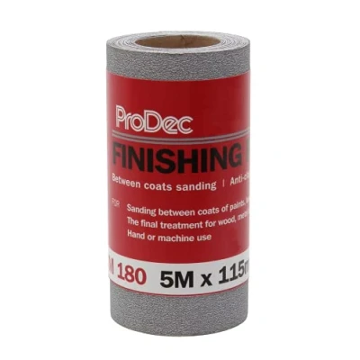 Afbeelding van ProDec PAFP180V 180 Grit zeer fijne kwaliteit afwerking papier 5m schuurpapier rol,