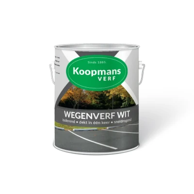Afbeelding van Koopmans Wegenverf Wit 1 ltr Buitengevel &amp; Tuin