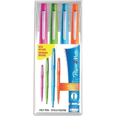 Afbeelding van Paper Mate fineliner Flair Original, etui met 4 stuks in geassorteerde