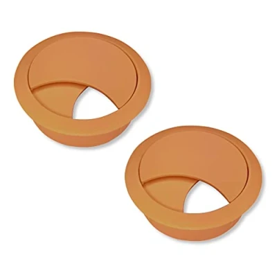 Afbeelding van cyclingcolors kabeldoorvoer, kunststof, ronde draadloze kabeldoorgangen, boorgat van 68 mm, kabeldoorvoer om in te drukken, bureaukanaal, lichtbruin, 2 stuks