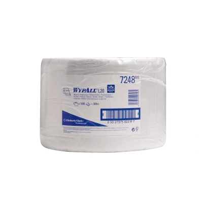 Afbeelding van Wypall L20 poetsdoek 7248 rol 2 laags wit 380m 38x23,5 cm 1000 doeken