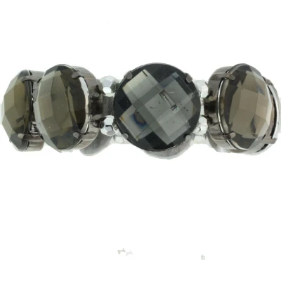Afbeelding van Behave Elastische armband dames met grijs zwarte ronde stenen