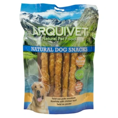 Afbeelding van Arquivet Twist met opgerolde kip, 24 cm, 1 kg (1 stuk), natuurlijke snacks voor honden