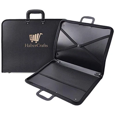 Afbeelding van A4 Portfolio Case Art Folder Artist Presentatie Draagtas Draagband Waterbestendig Vinyl Opbergzak Bescherming Zip Schets Tas 37 cm x 27 3,8 diep (A4 Portfolio)