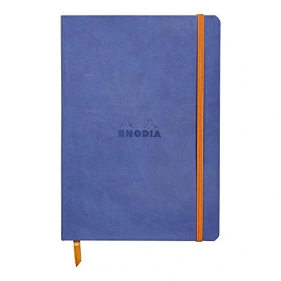 Afbeelding van Rhodia Rama flexibel notitieboek A5 80 vel met stippels, saffierblauw, 90 g, elastische band