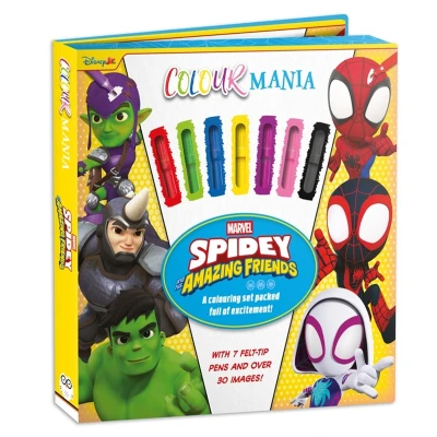Afbeelding van Over 30 pages to colour in and 7 felt tip pens Marvel Spidey his Amazing Friends: Colourmania