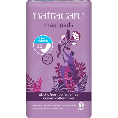 Afbeelding van 3x Natracare Maandverband Maxi Pads Super 12 stuks