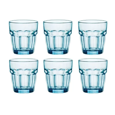 Afbeelding van Bormioli Rocco Waterglazen Rock Bar Blauw 270 ml 6 Stuks