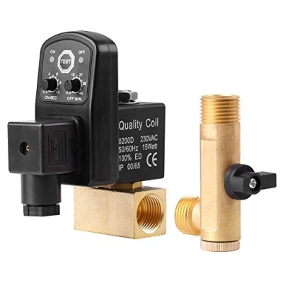 Afbeelding van G1/2 DN15 Automatische Elektronische Getimede Afvoerklep, Gescheiden Afvoerklep voor Luchtcompressor Condensaatbeheer(230V)
