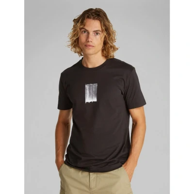 Afbeelding van Calvin Klein Jeans Brush Stroke Graphic TEE Tshirt print, Heren, Maat: XL, Black