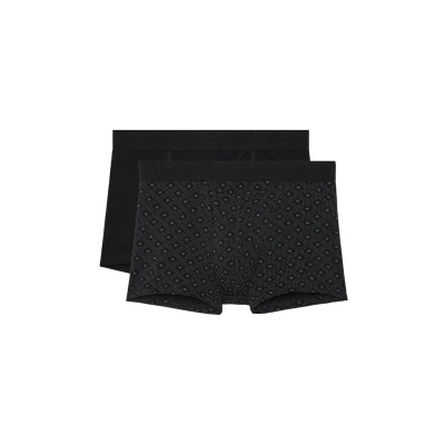 Afbeelding van HOM Neels Boxer briefs H01 2pack Black/black print mannen 2XL
