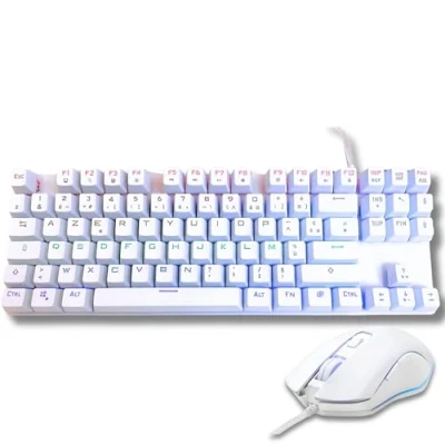 Afbeelding van Toetsenbord met Gaming Muis The G Lab MERCURY W Wit