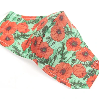 Afbeelding van Mondkapje Papaver mondmasker gezichtmaskerWasbaar en met Neusstrip