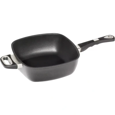 Afbeelding van AMT Gastroguss Vierkante diepe pan 26 x 9 cm lange en zijhandgreep inductiegeschikt