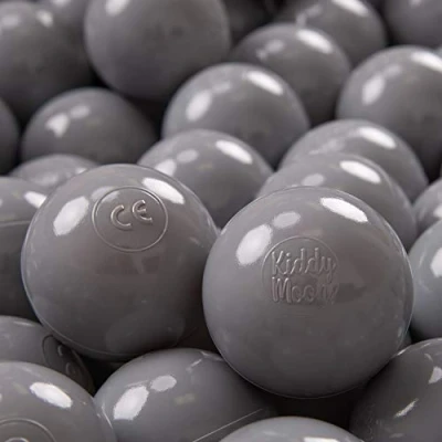 Afbeelding van KiddyMoon Plastic Ballen Voor Kinderen Ø 7 Cm Kleurig Gecertificerd Gemakt In EU, Grijs,700