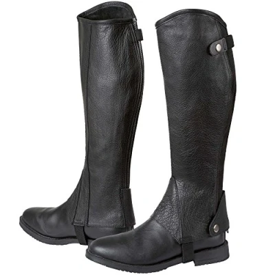 Afbeelding van Covalliero Chaps Elasto Leder Zwart Maat M
