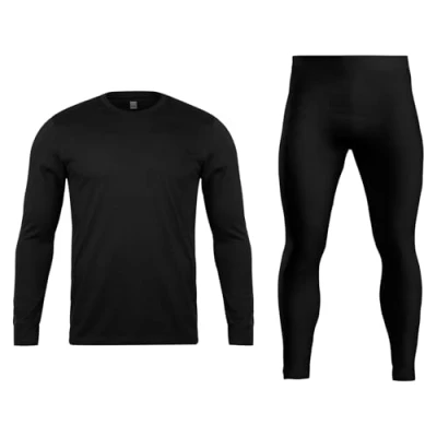 Afbeelding van Orbiz Thermo ondergoed voor heren, ondergoedset met lange mouwen en onderbroek, perfect thermisch microwinterondergoed, Zwart, XXL