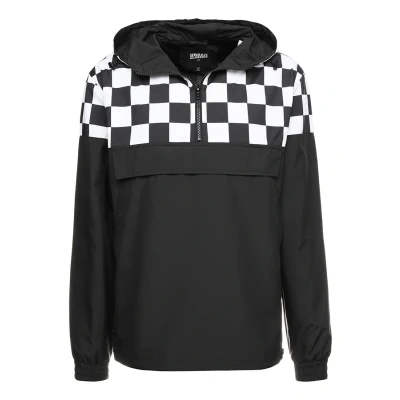 Afbeelding van Urban Classics Check PULL OVER Jacket Windjack, Heren, Maat: Small, Black/chess