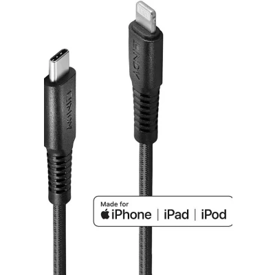 Afbeelding van Lindy 31285 Lightning kabel 0,5 m Zwart
