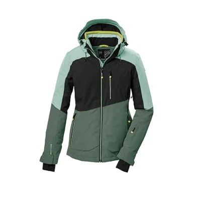 Afbeelding van killtec Dames SKI jack/functionele jas met afritsbare capuchon, sneeuwvanger en onderarmventilatie KSW 37 WMN JCKT, licht staalmunt, 46, 41971 000