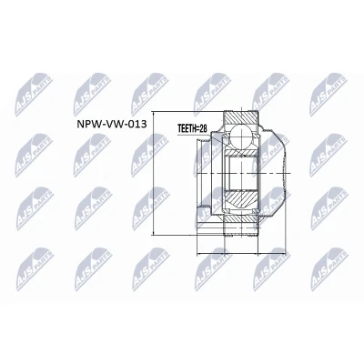 Afbeelding van Homokineet reparatie set, aandrijfas NTY NPW VW 013