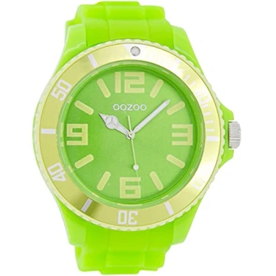 Afbeelding van OOZOO Timepieces fluo groene horloge met rubber band C5834