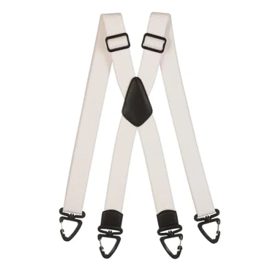 Afbeelding van Olata X Vormige Bretels met Kunststof Karabijnhaken 4 cm. Wit