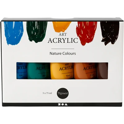 Afbeelding van Creativ Company Pigment Art Acrylverf Natuurlijke Kleuren, 5x75ml