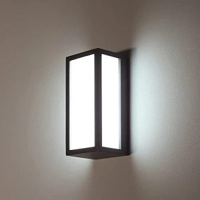 Afbeelding van HLFVLITE 18 W buitenwandlamp, led buitenlamp, antraciet, waterdicht IP54, vierkant, gegoten aluminium, voor binnen en buiten, terrasverlichting, koudwit, 6400
