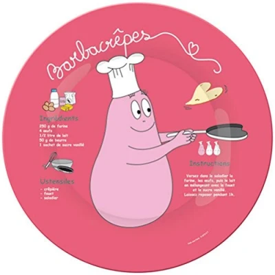 Afbeelding van Barbapapa BA933E Groot bord met Frans recept