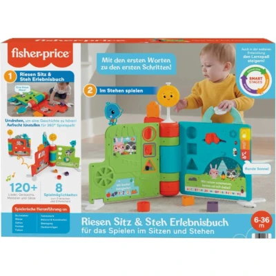 Afbeelding van Fisher Price HCL07 Enorme zit en sta ervaringsboek, elektronisch educatief speelgoed activiteitencentrum voor baby&#039;s peuters, babyspeelgoed vanaf 6 maanden