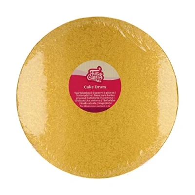 Afbeelding van FunCakes Cake Drum Rond Goud Ø30,5 cm / 12 mm Taartonderlegger Taartkarton