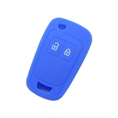 Afbeelding van BROVACS Siliconen Cover Protector Case Houder Skin Jacket Compatibel met OPEL VAUXHALL 2 Button Flip Remote Key Fob CV9624 Deep Blue