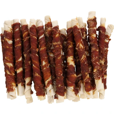 Afbeelding van Buffel Kauwsnack wrap Eend Voordelig en smaakvol! Natuur / 25cm 25 stuks = 2kg