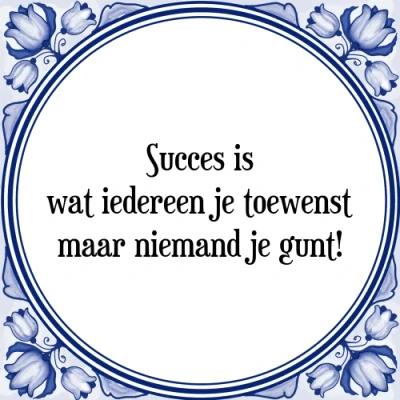 Afbeelding van Succes is wat iedereen je toewenst maar niemand Tegeltje + Spreuk