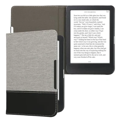 Afbeelding van kwmobile hoes geschikt Voor Kobo Clara BW / Colour Canvas beschermhoes in donkergrijs zwart e reader