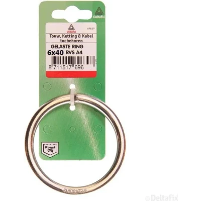 Afbeelding van Deltafix gelaste ring r.v.s. a4 40 mm x 6 1 st.
