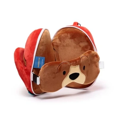 Afbeelding van Relaxeazzz Beertje Paddington knuffel/reiskussen/slaapmasker 2 in 1 set voor kinderen vliegtuig of auto