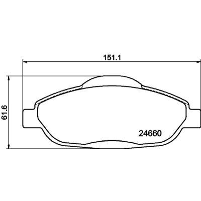 Afbeelding van HELLA 8DB 355 013 911 Remblokkenset Niet geschikt voor slijtage waarschuwingscontact Met remzadelschroef toebehoren PEUGEOT: 3008 I